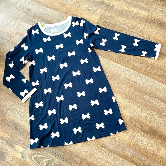 Kate Spade Navy and White Bows Sleep Shirt Nightgown - Picture 2 of 7